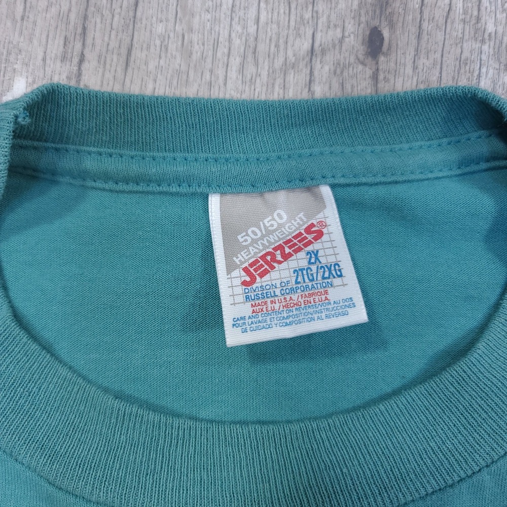 Vintage T-Shirt Mens 2X Teal Presque Isle Yacht Club Corn Roast Erie PA Graphic - Picture 6 of 6